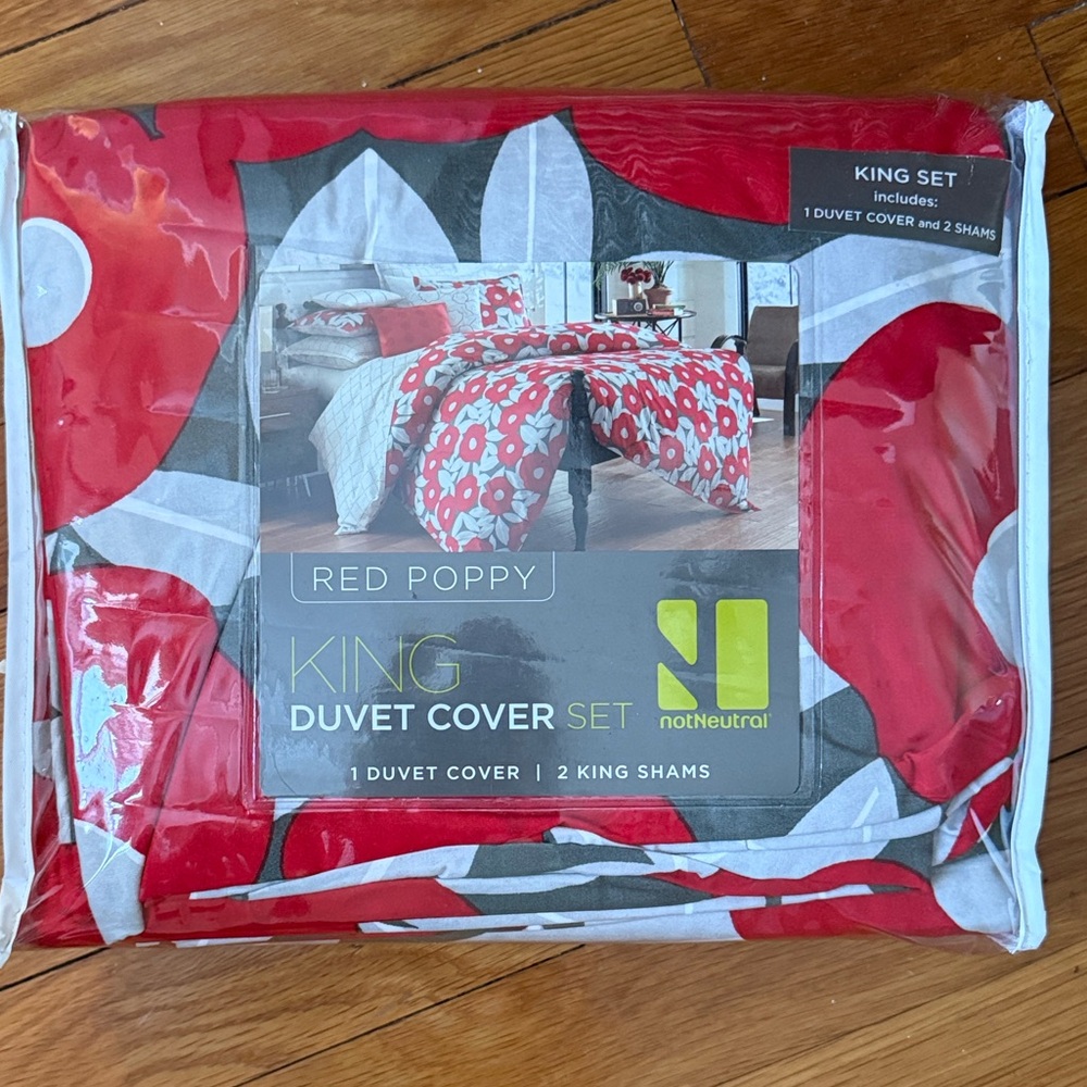 Red Poppy Duvet Cover Set by